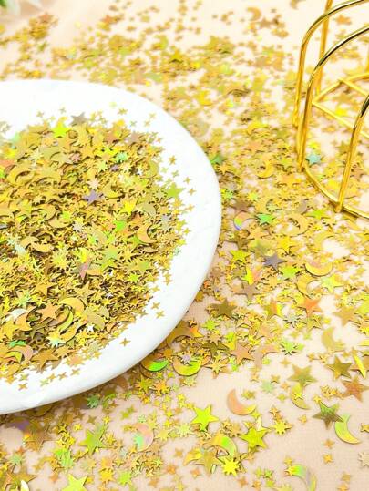 15g/30g/50g Silver Star Moon Mixed Desktop Decoration Paper Scraps,Star And Moon Confetti - Birthday Party Decorations, Twinkle Twinkle Little Star Table Confetti, Moon And Stars Scatter Confetti