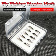 5/10Pcs Fly Fishing Flies Lure Bass Salmon Trout White Moth Nymph Flies Wet Fly Fishing Artificial Feather Bait Fishing Flies 3 Sizes