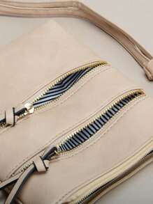 תיקי Crossbody מזדמנים חדשים תיקי כתף דש מעור Pu מוצק תיקי מעצבים וארנקים לנשים - חאקי - ראה 7