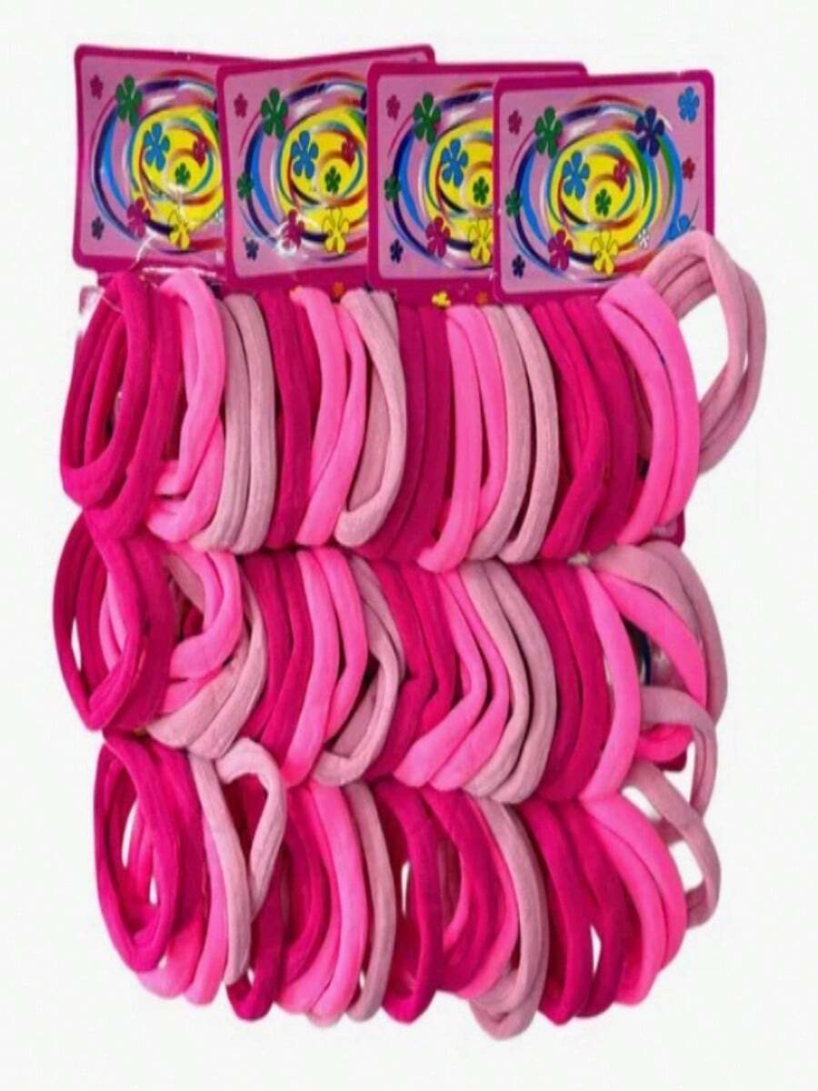 Z.W BIJUX - Kit 72 Women's Hair Elastic Scrunchie Hair Tie Wholesale/Half Hair Tie - 粉色 - 查看 1