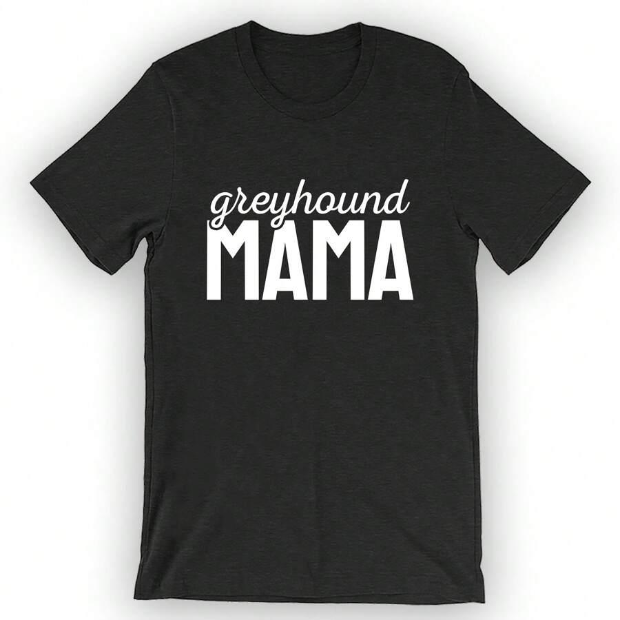 Camiseta unisex Greyhound Mama Camiseta de perro Greyhound - Negro - Ver 1