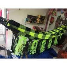 Luxury Large Reinforced Double Rest Sleeping Hammock - 螢光綠配黑色 - 查看 2