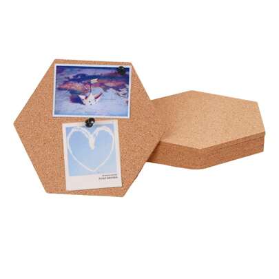 RIMEMO 1pc/4pcs/6pcs/10pcs , Hexagon Cork Board Tiles Self-Adhesive Cork Boards For Wall, Pin Board Decorative Bulletin Board For Office Home Kitchen,School Supplies,Back To School