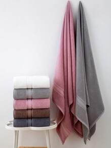 1pc Light Gray Pure Cotton Thin Large Bath Towel/Kitchen Towel/Handkerchief, Quick Dry & Absorbent, Unisex, Suitable For All Seasons, Perfect For Bathroom, Travel, Vacation, Gift, School, Home, Beach And Hotel - Light Grey - View 5