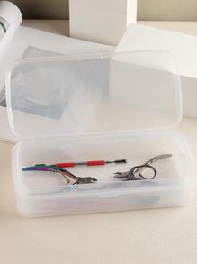 便携式粉白色美甲工具消毒收纳盒带过滤层大容量多功能DIY工艺配件收纳盒适用于美甲沙龙工具