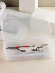 便携式粉白色美甲工具消毒收纳盒带过滤层大容量多功能DIY工艺配件收纳盒适用于美甲沙龙工具