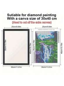 Diamond Painting Art Frame, Picture Frame For 12x16 Inch/30x40 Cm Diamond Art Painting Canvas, Magnetic Diamond Art Frame Self-Adhesive, Diamond Art Multipurpose Picture Frame For Painting Art Hanging Fixed Wall Window Door Decoration