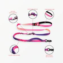 AKAPET Fashionable Multifunctional Dog Traction Rope, 5-7.5 Feet Dog Bungee Jumping Leash, Retractable Reflective Dog Leash, Outdoor Dog Walking Liberates Hands