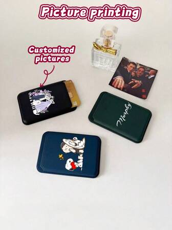 1pc Customized Photo Strong Magnetic Card Holder, Multifunctional Car Phone Holder With Card Slots, Personalized Portable Card Wallet, Phone Card Case, For Bank Cards, Credit Cards, Payment Cards, Suitable For Daily Use, Can Be Given As Birthday Or Holiday Gift To Family And Friends,New Year Glamour