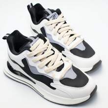 1 对 1 厘米宽毛绒扁平鞋带，米色、黑色和白色 - 燈芯絨鞋帶-米色 - 查看 11