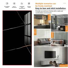 20PCS Self-Adhesive Black Marble PVC Cladding Wall Panels For Kitchen Bathroom Carnival Home Sticker - 彩色 - 查看 3
