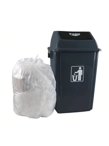 18 Gallon Large Swing Lid Trash Can, 4 Pack Plastic Garbage Can, Grey
