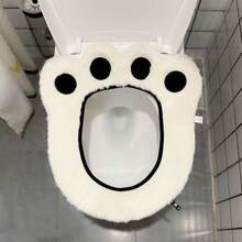 1 件可洗马桶座套，冬季保暖马桶垫，老人儿童防滑浴室必需品，家庭和酒店使用卡通熊掌可爱马桶座垫易于拆卸温暖防滑母亲节礼物 - toilet seat - 查看 8