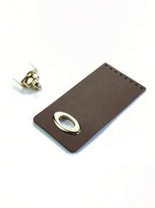 1pc Square Locking Clasp With Twist Buckle - Essential Accessory For DIY Wallet Making,Handmade Hasp Clasp For DIY Handbags & Card Holders,Brown/White/Black With Golden-Tone Button, Perforated Design For Stylish Accessories, Craft Supplies | Decorative Accessories Handbag Replacement Parts & Accessories, Craft Replacement Parts - Multicolor - View 5