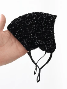 Women's Warm Velvet Embroidered Sequin Face Mask, Fashionable, Breathable, Versatile And Washable, Suitable For Autumn/Winter