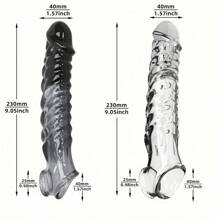 Penis Sleeve Sex Toys, 1pc TPE Elastic Cock Sleeve Sheath Penis Ring, Reusable Realistic Dildo Penis Sleeve, Adult Male Sex Toys For Men Couple