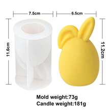 Molde de silicona en forma de huevo de Pascua y cabeza de conejo sin rostro para velas, jabón aromático, yeso o resina, suministros para hacer velas