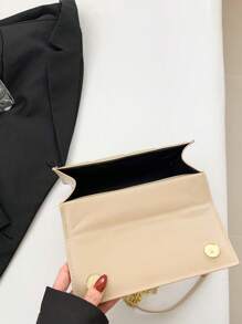 Fashion Versatile Textured Chain Strap Crossbody Bag