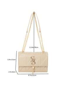 Fashion Versatile Textured Chain Strap Crossbody Bag