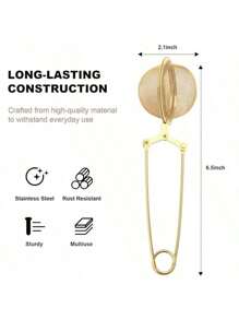 Loose Tea Infuser, Stainless Steel Mesh, With Handle, Reusable, Metal Material, Comes With Clip, Loose Leaf Tea Strainer. Our Loose Tea Infuser Is 6.1 Inches In Total Length, With A 1.8 Inch Filter Diameter, Suitable For Most Cups And Mugs, Providing A Great User Experience. Fine Mesh Design, Essential For Back To School Season.