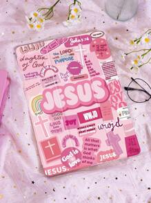 1pc Jesus Letter Collage Pattern Tablet Protective Case, Compatible With IPad 10.2 Inch, IPad Pro 2021/2020, IPad 9th/10th Gen, Galaxy Tab A8 10.5 Inch 2022, Matepad 10.4/Tab, Anti-Drop, With Pen Slot, Sleep/Wake Support