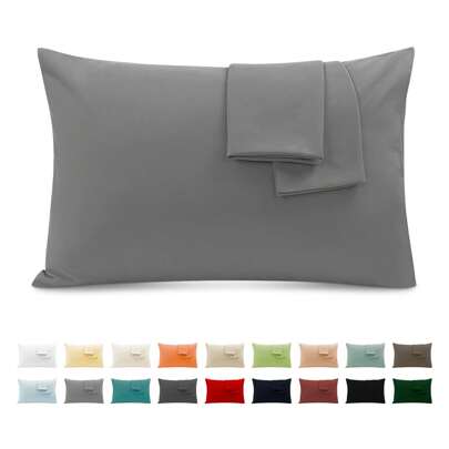 Farfallarossa Cotton Pillowcases Set Of 2, Pillowcases In Premium Cottone 120GSM, Soft And Breathable, Hypoallergenic