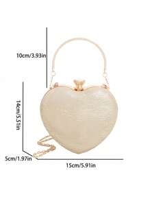 时尚闪亮水钻手提包，独特设计手拿包，女士派对晚宴包，优雅心形小钱包，适合情人节 - 彩色 - 查看 11