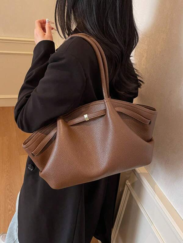 قطعة واحدة حقيبة كتف ذات سعة كبيرة على شكل كرات اللحم، ذات تصميم عصري أنيق، مع حزام مشبك، مناسبة للفتيات والنساء وطلاب الكلية والموظفين، عظيمة للعمل والأعمال التجارية والتنقل والمدرسة