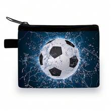 Kids Football Wallet - Mini Coin Purse With Soccer Pattern For Boys And Girls - Cute Kids Wallet With Zipper - Perfect For School, Travel, And Everyday Use (5.5" X 4.1")