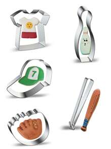 1pc Stainless Steel Sports Theme Cookie Cutter, For DIY Cakes T-Shirts, Baseball Hat, Bowling Ball, Baseball Glove - Cookie Cutters - View 1