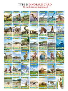 42 Double-Sided Cards For Children Reading Cognitive Dinosaur Animals: Patterns Do Not Repeat, Waterproof Paper Version, Collectible, Suitable For Children's Games