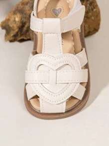 儿童时尚透气夏季平底沙滩凉鞋 - 白色 - 查看 6