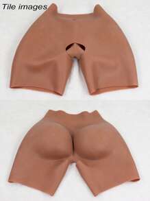 Bestselling Fashionable Brown Silicone Butt Enhancing Shapewear Panty, Sexy Realistic Buttocks Design, 0.8-2cm Thick Soft Silicone For Enhancing Buttocks Contour