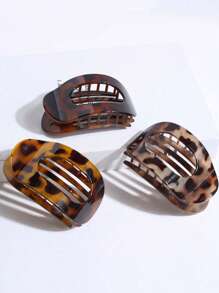 1个/3个装女士豹纹扁平发夹，舒适弧形设计，适合中等厚度发质，休闲场合，例如驾驶、瑜伽、香蕉发夹、女士、美发工具、卷发、旅行、美发工具、女士配饰、发饰、秋季、旅行、女士、美发工具、发饰、饰品、礼物、旅行、礼物发饰、女士、礼物、礼物、礼物、发饰、女士配饰、圣诞礼物、成人礼发饰、美容礼品创意、女士礼物、优雅爪夹 - 彩色 - 查看 1