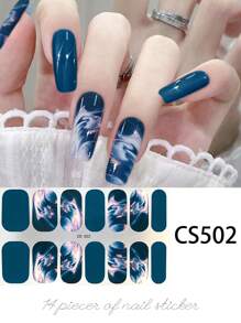 14pcs Self-Adhesive Nail Polish Strips, Marble Pattern Full Wrap Nail Art Stickers, Hot Stamping Stripes Marble Nail Art, Waterproof And Long-Lasting Easy To Use, Suitable For Ladies Women, Party Casual Scene Nails Nail Supplies - Follow Your Heart - View 28