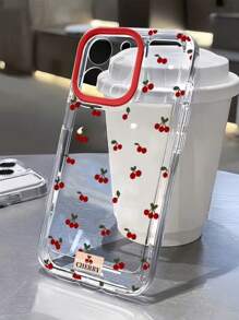 Romantic Cherry Design Phone Case, Ideal Gift For Valentine's Day And Other Festivals, Compatible With IPhone 16, 15, 15 Pro, 15 Pro Max, 14, 13, 12, 11, Xs MAX, 7, 8 Series Waterproof Shockproof Anti-Fall Scratch Resistant