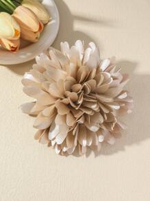 1pc Handcrafted Bohemian Style Flower Brooch, Elegant Unique Design Carnation Brooch Pin For Women, Suitable For Daily Wear, Wedding, Valentine's Day, Any Holiday Gift For Wife - Khaki - View 2