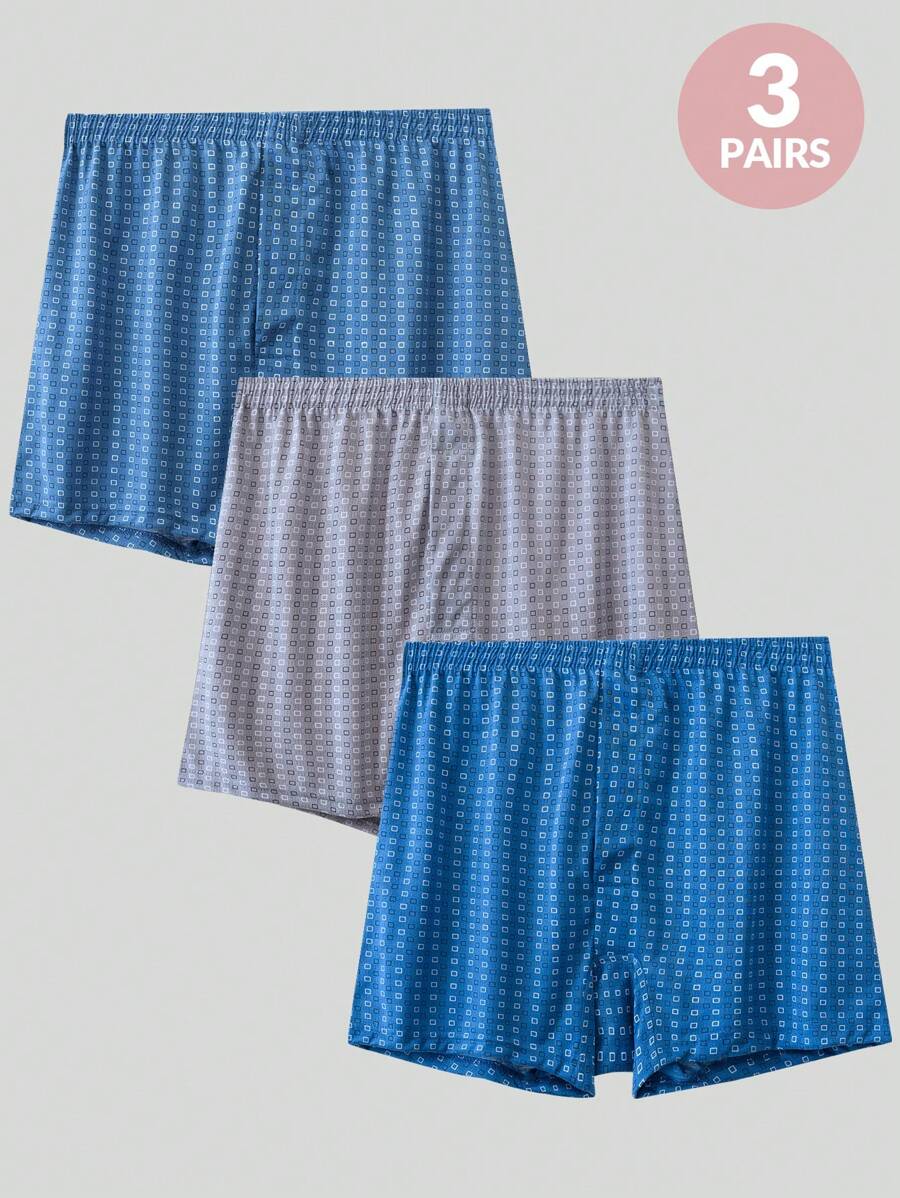 3pcs Men Loose, Soft, Drawstring Waist Plus Size Long Aladin Pants - Multicolor - View 1