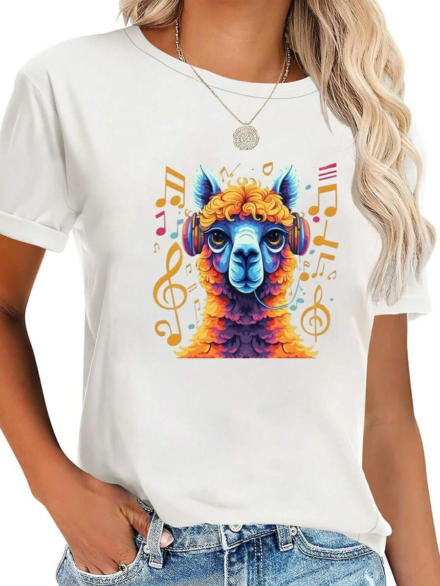 PAYEAH 1pcs 100% Cotton Fun Vintage T-Shirt Womens T-Shirt  220g Heavy Cotton T Shirt - 白色 - 查看 1