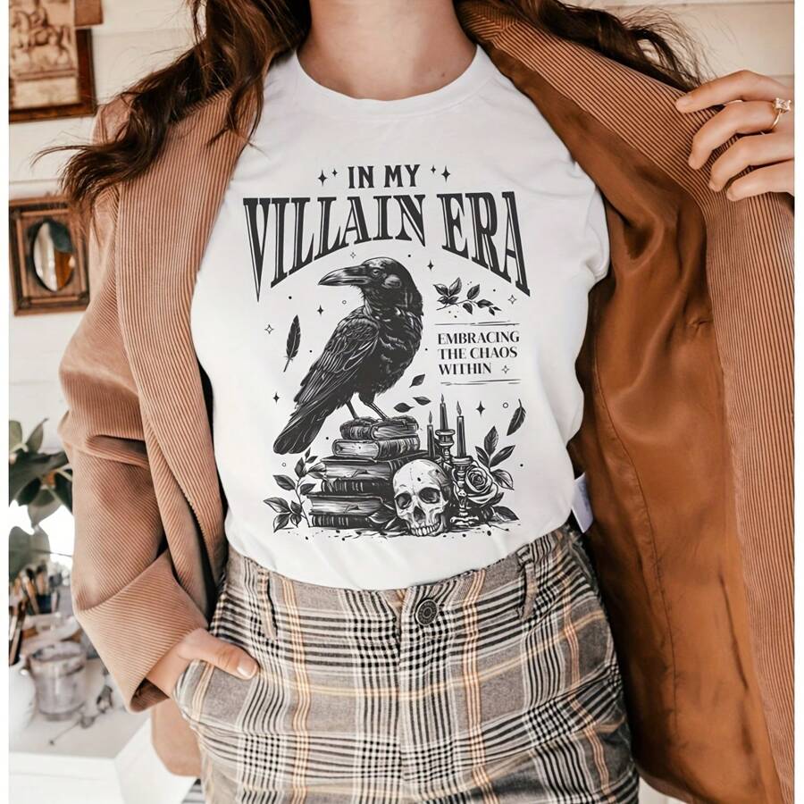 In My Villain Era  Morally Grey  Bookish  Bookish Things Romantasy Book Lover Gift Whimsigoth  Dark Academia Clothing - Negro - Ver 1