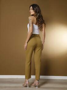 Women's Pants/Tailored Pants/Basic Pants/Elegant Pants/Skinny Pants/Blogger Pants/Fashion Pants - 獵人綠 - 查看 6