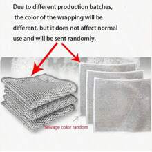 2pcs/6pcs/10pcs/20pcs Steel Wire Dish Scrubber, Kitchen Stove Pot Pan Cleaning Net Sponge Cloth, Non-Stick Oil Mesh Cleaning Cloth, Kitchen Stove Cooker Hood Pot Pan Sink Cleaner Cloth, Stain Remover Cleaning Supplies