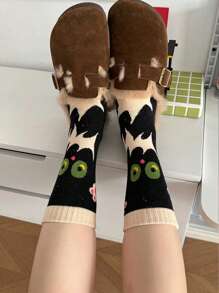 2 paires de chaussettes d'équipe, motif animal mignon chat. Chaussettes douces et mignonnes pour dormir ou la maison, adaptées pour toutes les saisons