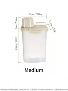 1pc Rice Bucket Storage Canister, Moisture-Proof And Insect-Proof Rice Container, Flour Barrel, Red Bean, Mung Bean, Coffee Bean Cans, Portable Pound Scale Storage Cans, Household Kitchen Rice Storage Box, Grain And Miscellaneous Grain Storage Box