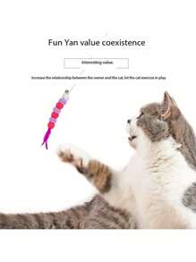 Interactive Cat Toy With Elastic Rope And Imitation Caterpillar Design - Promotes Exercise And Mental Stimulation For Cats