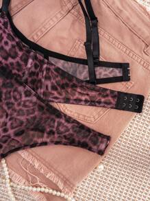 1 Set Women Leopard Print Supportive Bra & Panty Set - Multicolor - View 7
