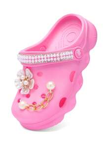 HOEASE Casual Breathable Clog Shoes For Girls, Quick Drying Lightweight Garden Clogs For Indoor Outdoor Shower Pool, Non-Slip Summer Beach Slides - Pink - View 4