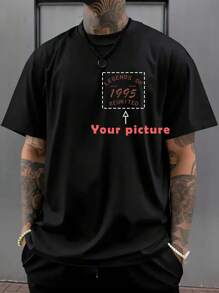 [Personalización personalizada] Servicio de personalización de camiseta para hombres, admite patrones creativos/diseños de anime/exclusivos de pareja/fotos de mascotas/selfie en el frente y la espalda, ropa versátil y de moda para el verano