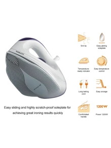 SOKANY SOKANY-119 Household Electric Iron Handheld Steam Ironer Mini Portable Student Travel Ceramic Base Plate Design Suitable For All Kinds Of Clothes, Constant Temperature Ironing, Non-Damaging Clothes Adjustable Thermostat Control Overheat Protection