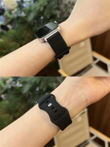 1 条时尚硅胶表带，兼容华为 Watch Fit 1/Fit 2/Fit 3/Fit 4/Fit 4 Pro 腕带 - 黑色 - 查看 2